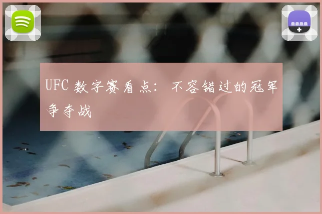 UFC 数字赛看点：不容错过的冠军争夺战